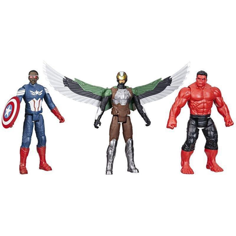 Hasbro Captain America Brave New World Titan Hero Series Action Figure Pack (Pack of 3) - Marvel's Falcon / Captain America / Red Hulk, , large image number 0