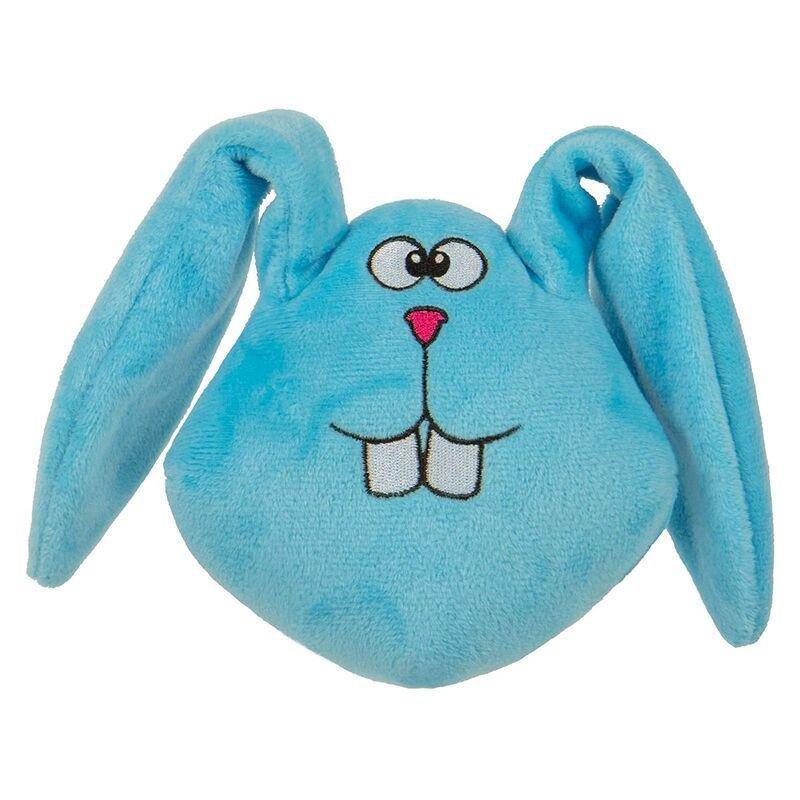 GODOG Godog Action Plush Blue Bunny Animated Squeaker Dog Toy with