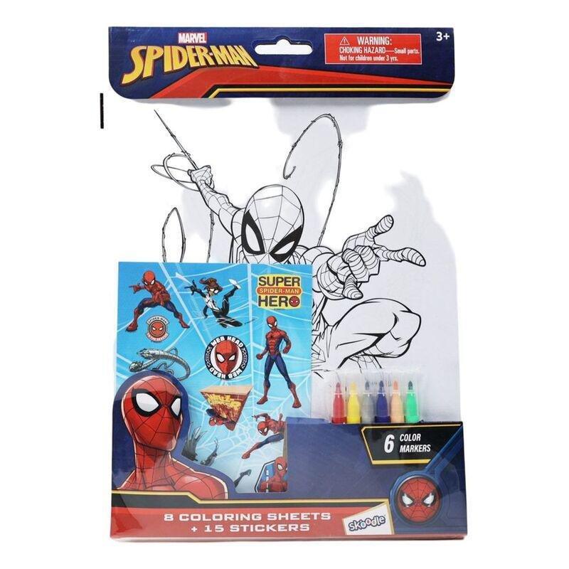 Disney Spiderman 8Pc Colouring Sheets, , large image number 0
