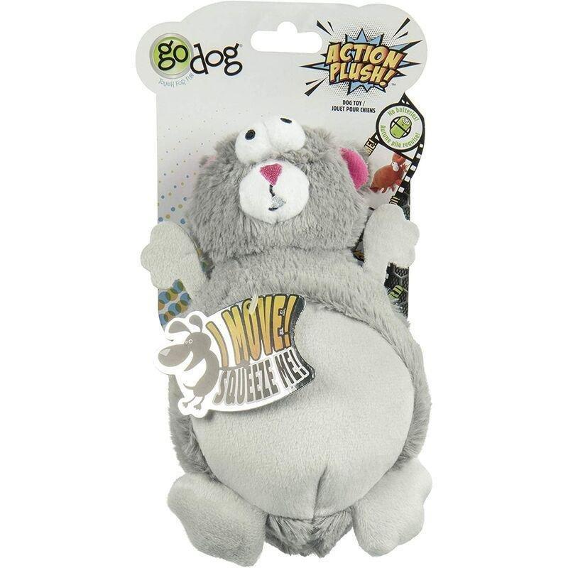 Godog Action Plush Squirrel Animated Squeaker Dog Toy with Chew Guard Technology, , large image number 0