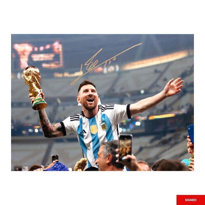 Bootroom Collection - Lionel Messi Official Signed Argentina Photo: 2022 Fifa World Cup Winner, , medium