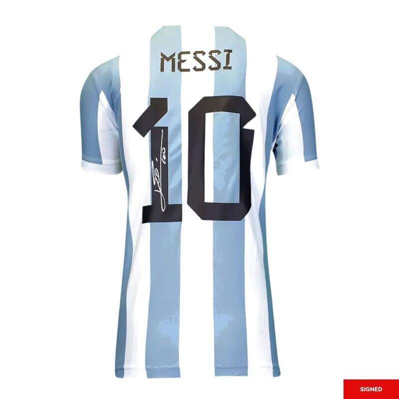 Bootroom Collection - Lionel Messi Back Signed Retro Argentina Home Shirt, , medium