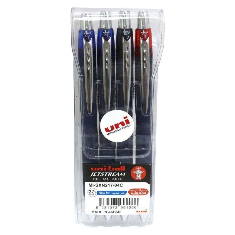 Uni-Ball Jetstream 0.7Mm Retractable Pen Pack (Pack Of 4), , large image number 0