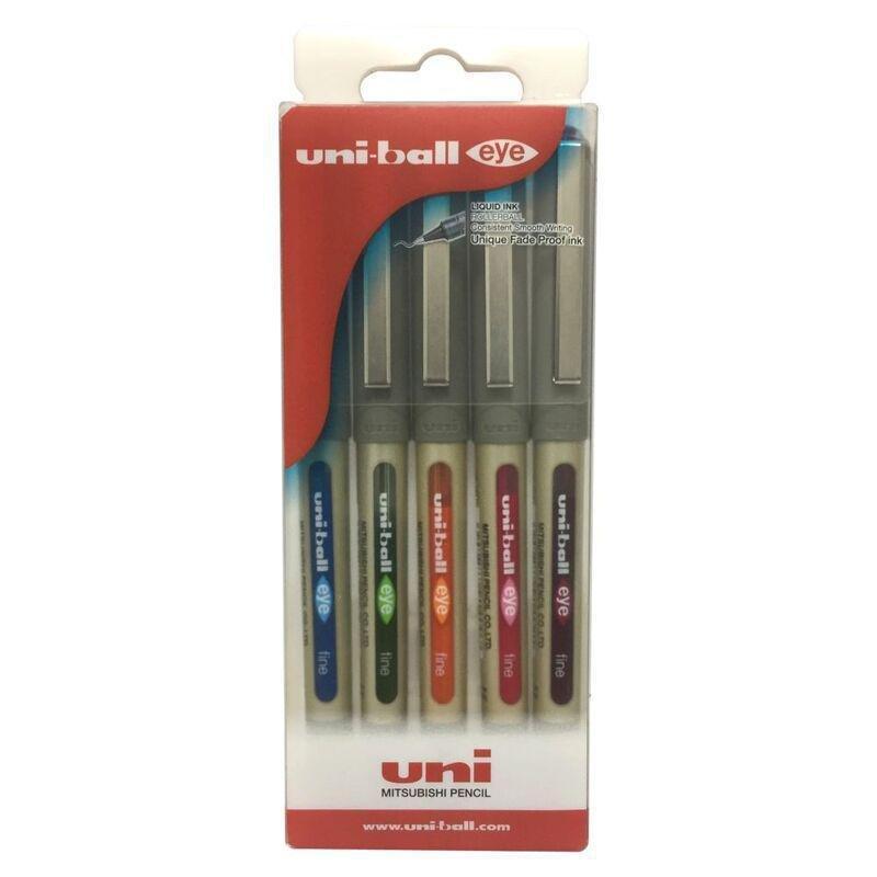 Uni-Ball Eye Fine Rollerball Colour Pen Pack (Pack Of 5), , large image number 0