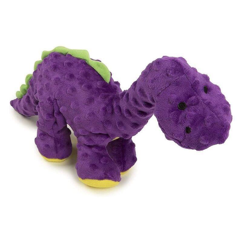 Godog Dinos Bruto Durable Plush Squeaker Dog Toy with Chew Guard Technology - Purple - Small, , large image number 0