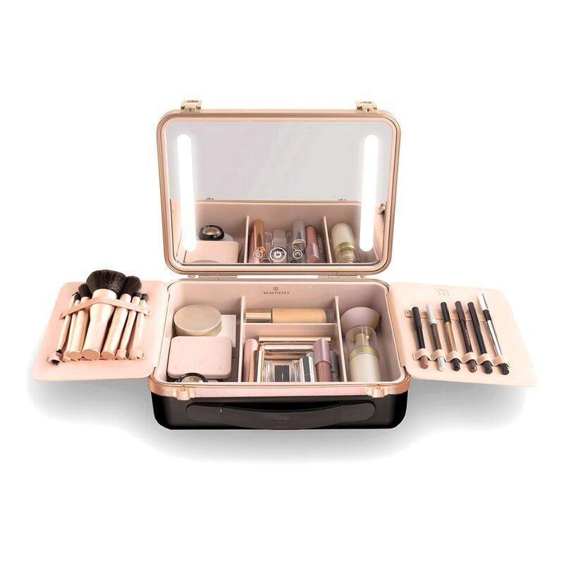 Beautifect Box - Multi-Compartment Makeup Box with Built-in Mirror - Black, , large image number 0