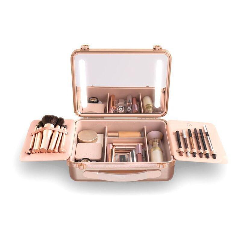 Beautifect Box - Multi-Compartment Makeup Box with Built-in Mirror - Gold, , large image number 0