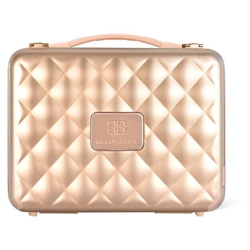Beautifect Box - Multi-Compartment Makeup Box with Built-in Mirror - Gold, , large image number 1