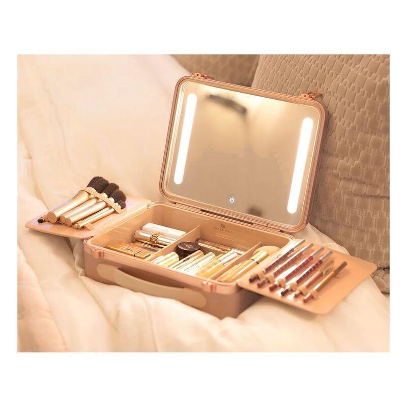 Beautifect Box - Multi-Compartment Makeup Box with Built-in Mirror - Gold, , large image number 5