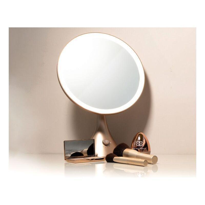 Beautifect Glow Mirror - Recharchageable Mirror with LED Lights - Gold, , large image number 3