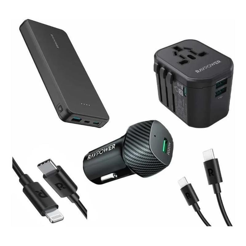 RavPower PB1231 5 In 1 Travel Combo With 10000mAh - Black, , medium
