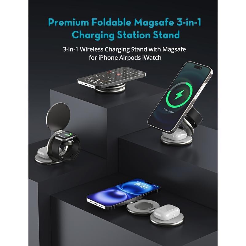RavPower RP-WC1008 Premium Foldable Magsafe 3-In-1 Charging , , large image number 2