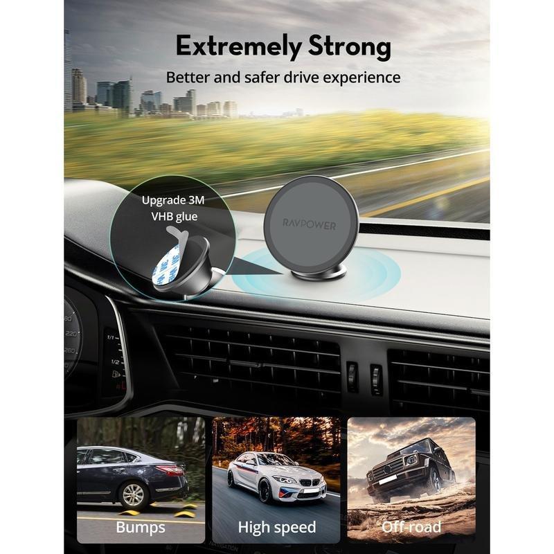 RavPower Magnetic Car Phone Mount - Black, , medium