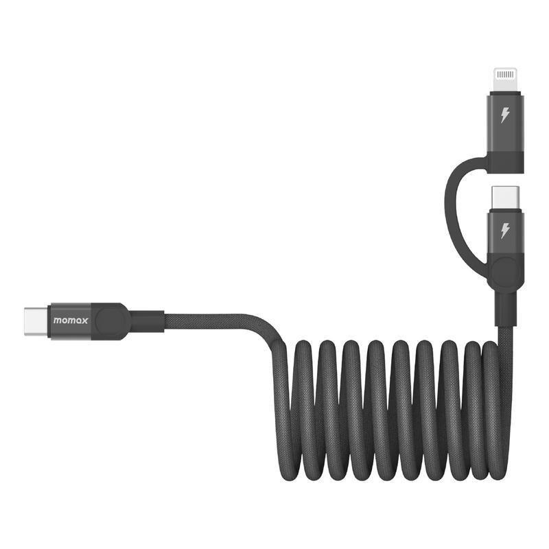 Momax Mag Link USB-C To C & Lightning Magnetic Cable 2m - Black, , large image number 1