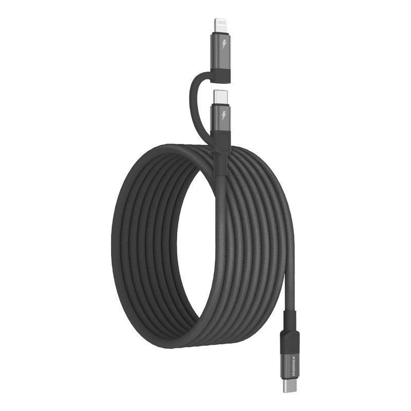 Momax Mag Link USB-C To C & Lightning Magnetic Cable 2m - Black, , large image number 3