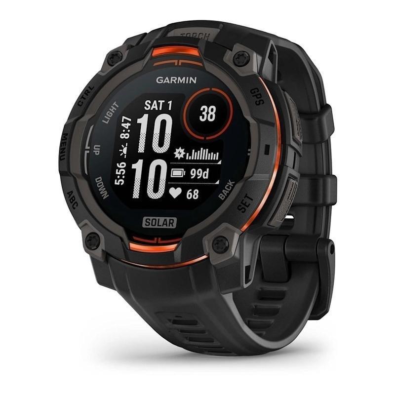 Garmin Instinct 3 GPS Smartwatch - 45mm Solar - Black with black band, , large image number 0