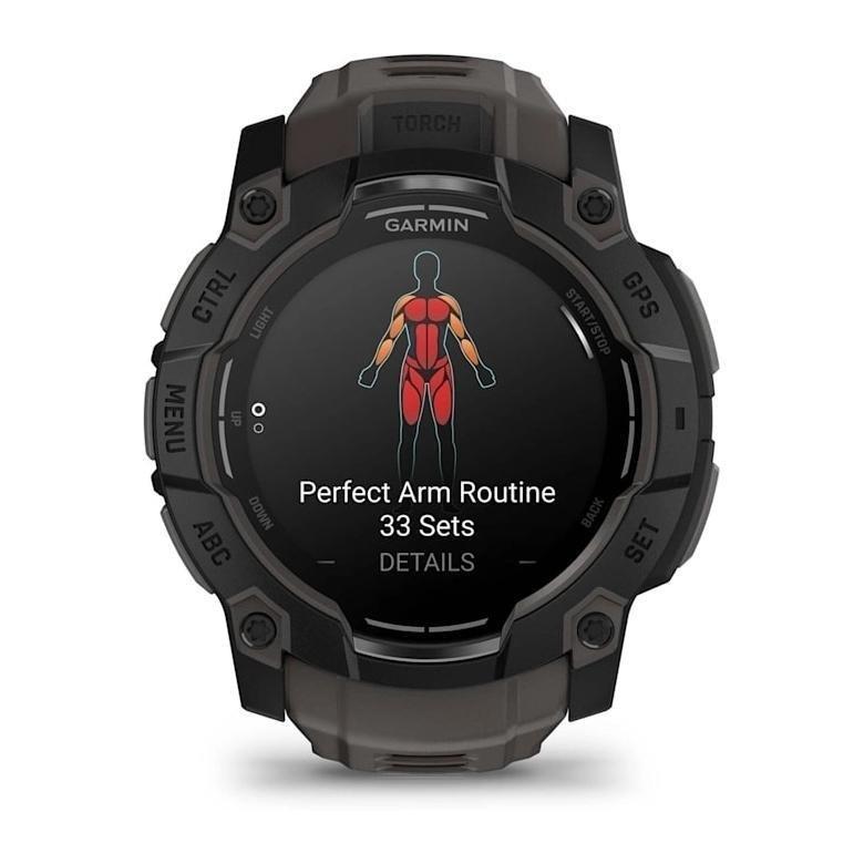 Garmin Instinct 3 GPS Smartwatch - 50mm AMOLED - Black with Charcoal Band, , large image number 2