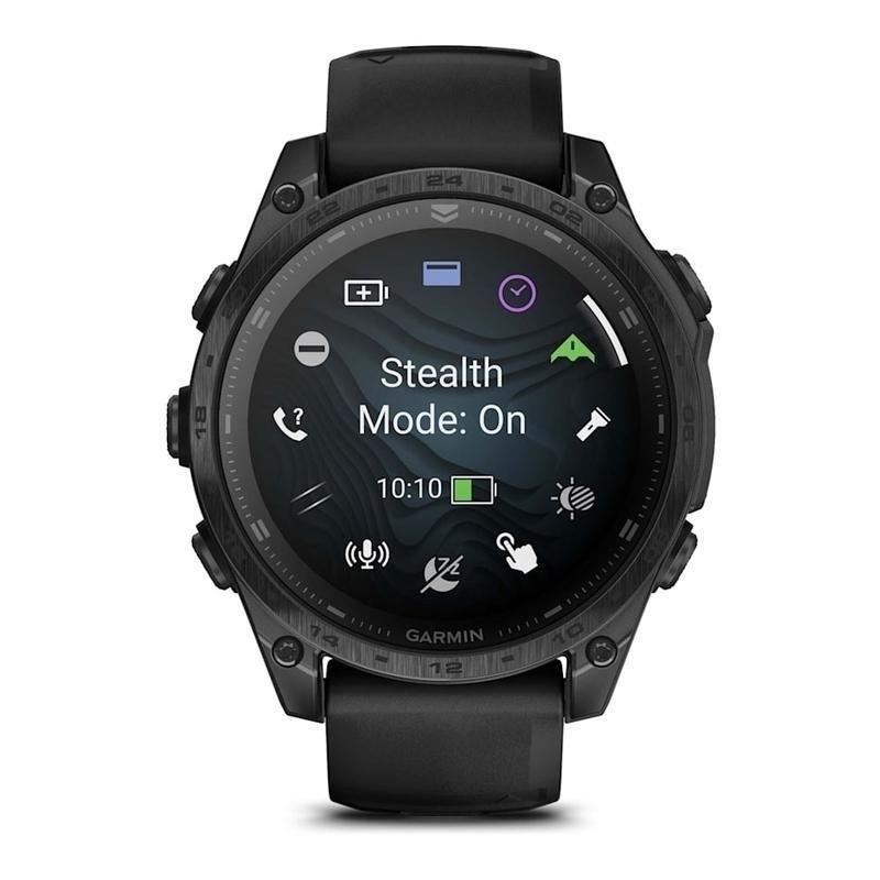 Garmin Tactix 8 47mm Amoled Sapphire Tactical Smartwatch With Applied Ballistics Ultralight Solver - Black DLC Titanium With Black/Pebble Grey Sili..., , large image number 0