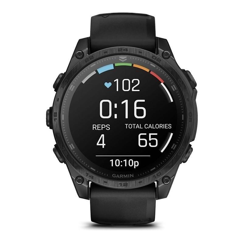 Garmin Tactix 8 47mm Amoled Sapphire Tactical Smartwatch With Applied Ballistics Ultralight Solver - Black DLC Titanium With Black/Pebble Grey Sili..., , large image number 1
