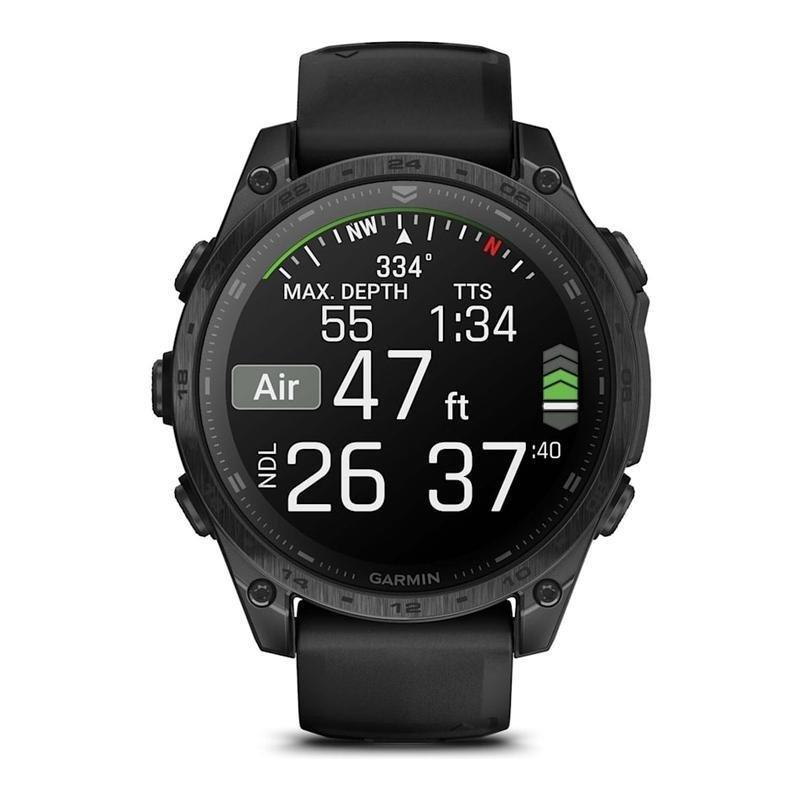 Garmin Tactix 8 47mm Amoled Sapphire Tactical Smartwatch With Applied Ballistics Ultralight Solver - Black DLC Titanium With Black/Pebble Grey Sili..., , large image number 2