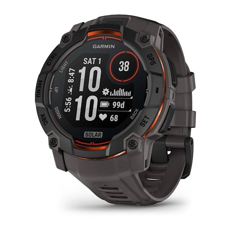 Garmin Instinct 3 GPS Smartwatch - 50mm Solar - Black with Charcoal Band, , large image number 0
