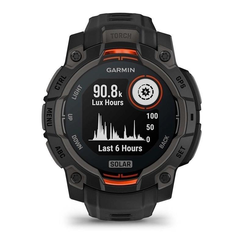 Garmin Instinct 3 GPS Smartwatch - 50mm Solar - Black with Charcoal Band, , large image number 1