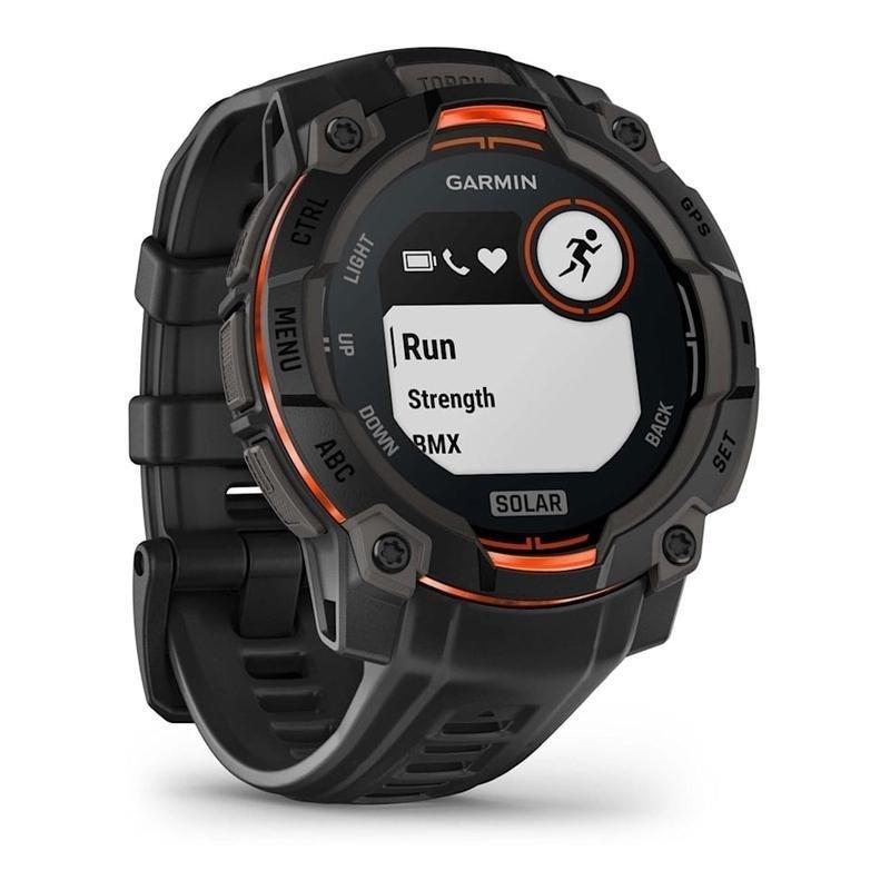 Garmin Instinct 3 GPS Smartwatch - 50mm Solar - Black with Charcoal Band, , large image number 2