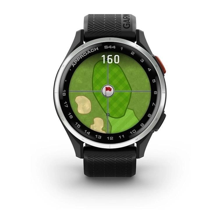Garmin Approach S44 Golf Smartwatch With GPS - Silver Aluminium Bezel with Black Silicone Band, , large image number 3