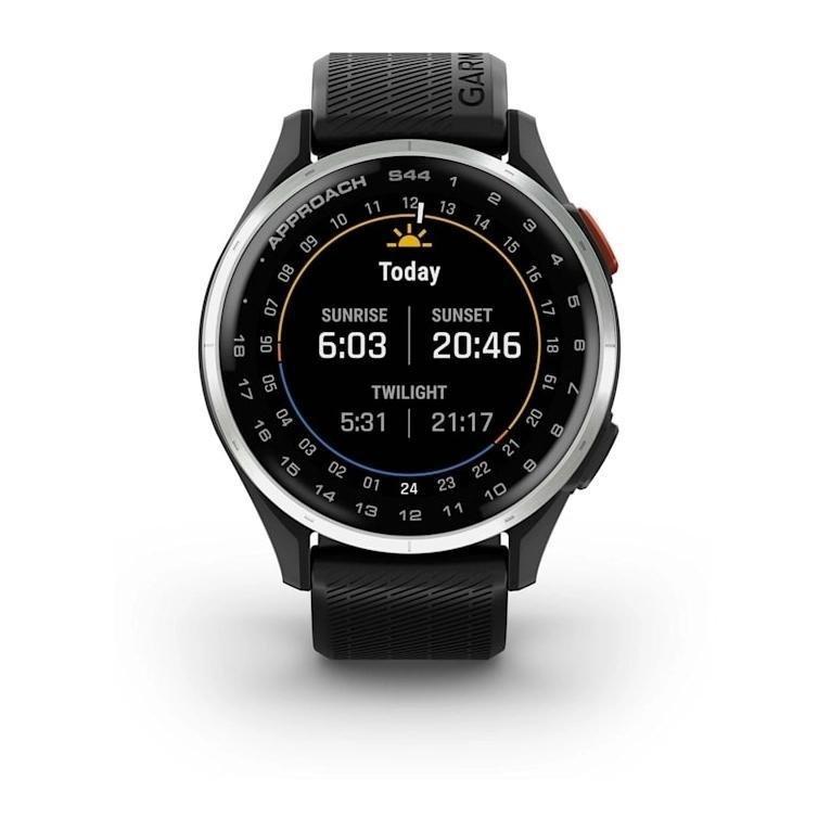 Garmin Approach S44 Golf Smartwatch With GPS - Silver Aluminium Bezel with Black Silicone Band, , large image number 5
