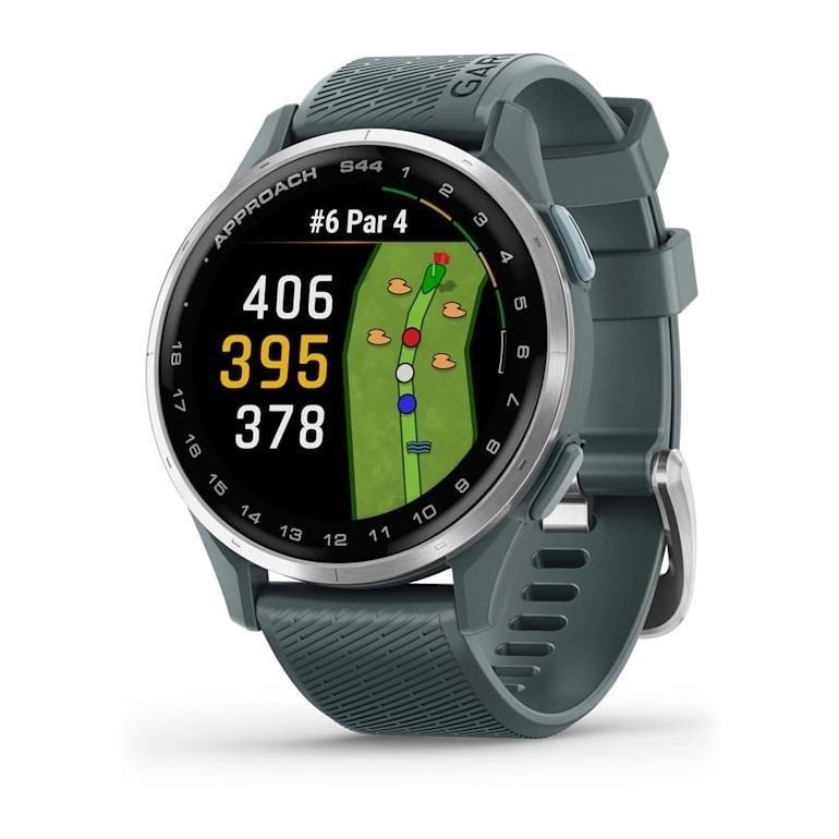 Garmin Approach S44 Golf Smartwatch With GPS - Silver Aluminium Bezel with Twilight Silicone Band, , large image number 0