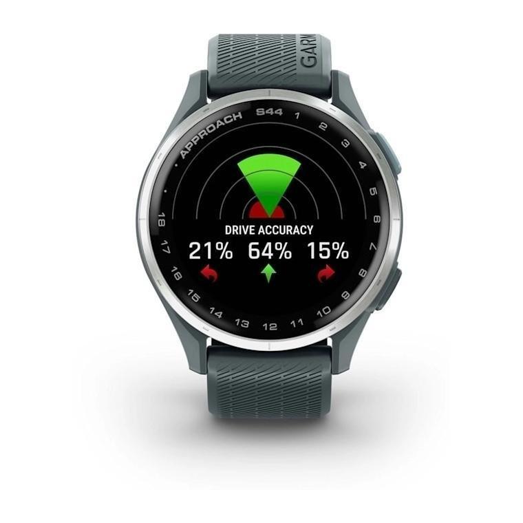 Garmin Approach S44 Golf Smartwatch With GPS - Silver Aluminium Bezel with Twilight Silicone Band, , large image number 1