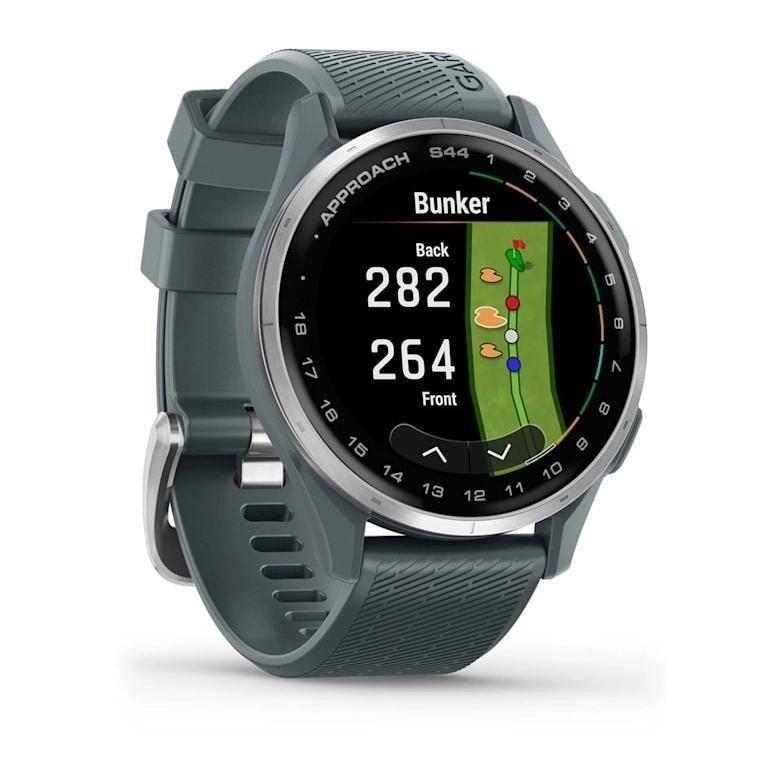 Garmin Approach S44 Golf Smartwatch With GPS - Silver Aluminium Bezel with Twilight Silicone Band, , large image number 2