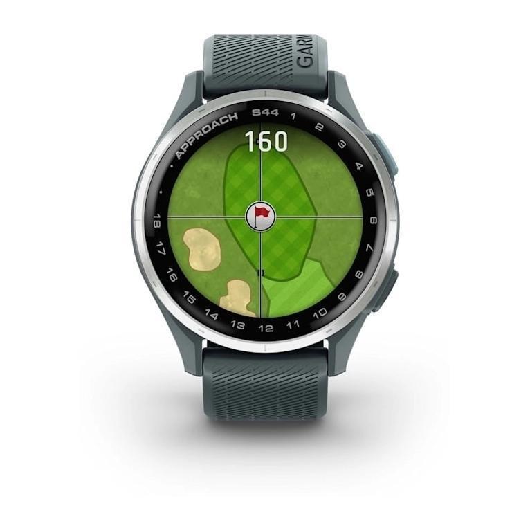Garmin Approach S44 Golf Smartwatch With GPS - Silver Aluminium Bezel with Twilight Silicone Band, , large image number 3