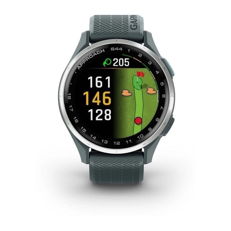 Garmin Approach S44 Golf Smartwatch With GPS - Silver Aluminium Bezel with Twilight Silicone Band, , large image number 4