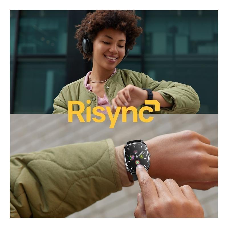 Risync Classic SA10 Amoled Square Smartwatch - Black, , large image number 3