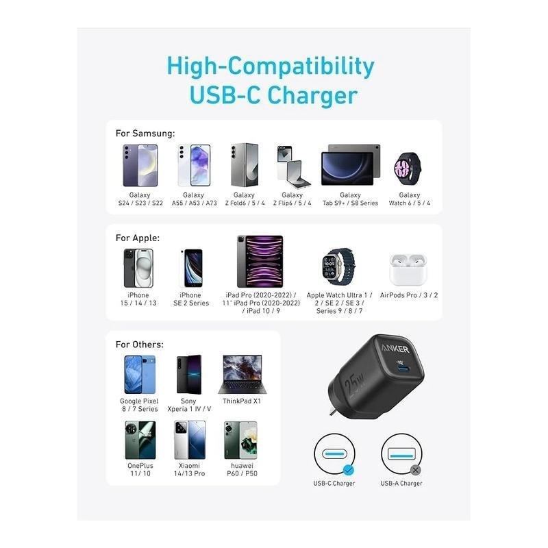 Anker 25W USB-C Charger Block - Black, , large image number 3