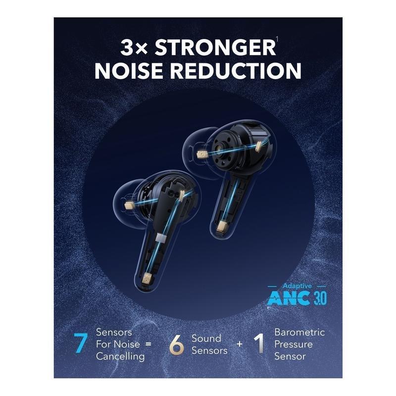 soundcore Liberty 4 Pro Noise Cancelling True-Wireless Earbuds - Black, , large image number 3