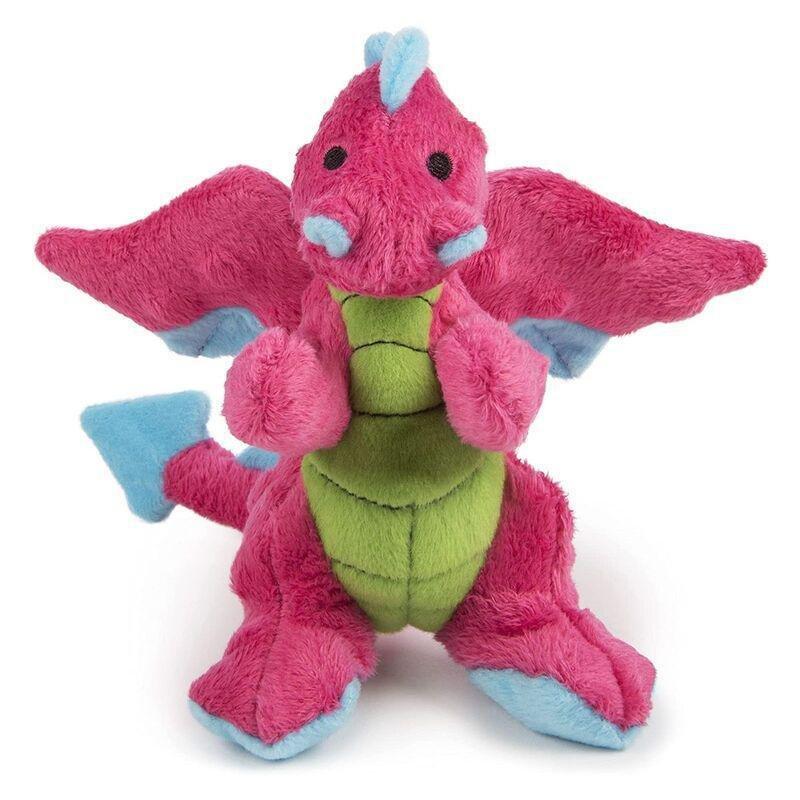Godog Dragons Durable Plush Squeaker Dog Toy with Chew Guard Technology - Pink - Large, , large image number 0