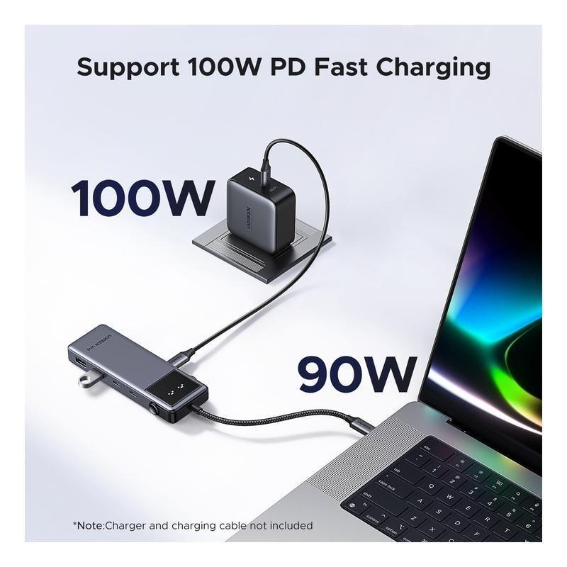 UGREEN Uno 6-In-1 USB-C Hub 2X USB-A 3.2 + 2X USB-C 3.2 + 4K 60Hz HDMI + 100W PD - Space Gray, , large image number 4