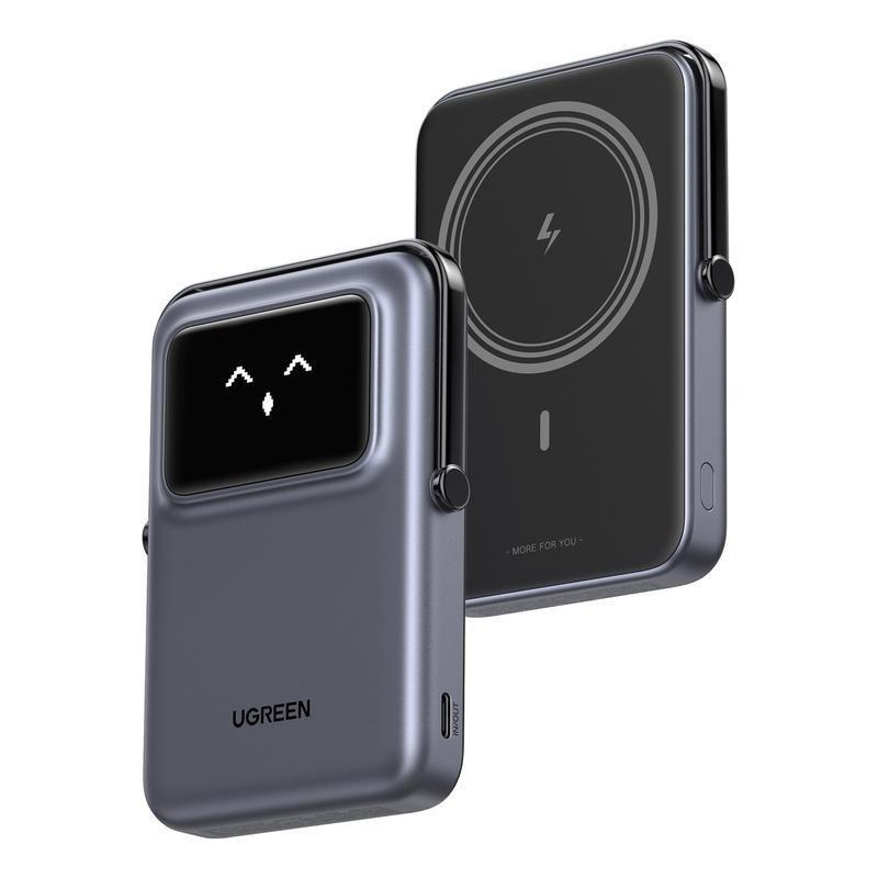 UGREEN Uno Power Bank 10000mAh Magnetic Wireless 7.5W With Stand + USB-C 20W In/Out - Gray, , large image number 4