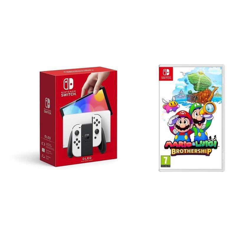 Nintendo Switch OLED White Console + Mario & Luigi Brothership (Bundle), , medium