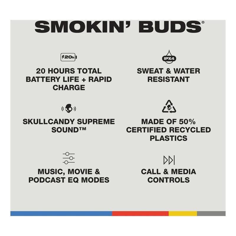 Skullcandy Smokin Buds True Wireless In-Ear Earbuds - Midnight Smoke, , large image number 5