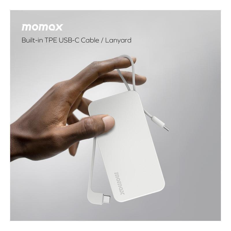 Momax 1-Power Vital+ 10000mAh Power Bank With Dual Built In USB-C Cable - Black, , large image number 6