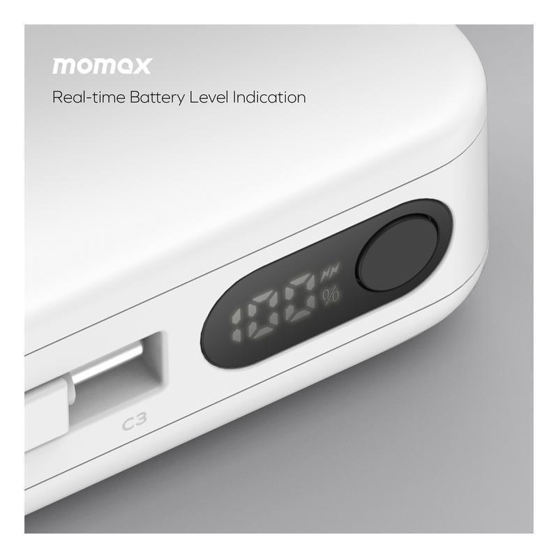 Momax 1-Power Vital+ 10000mAh Power Bank With Dual Built In USB-C Cable - Black, , large image number 7