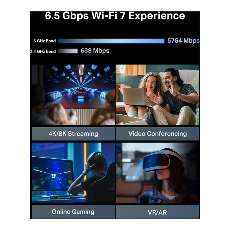 TP-Link BE400 BE6500 Dual-Band Wi-Fi 7 Router, , large image number 6