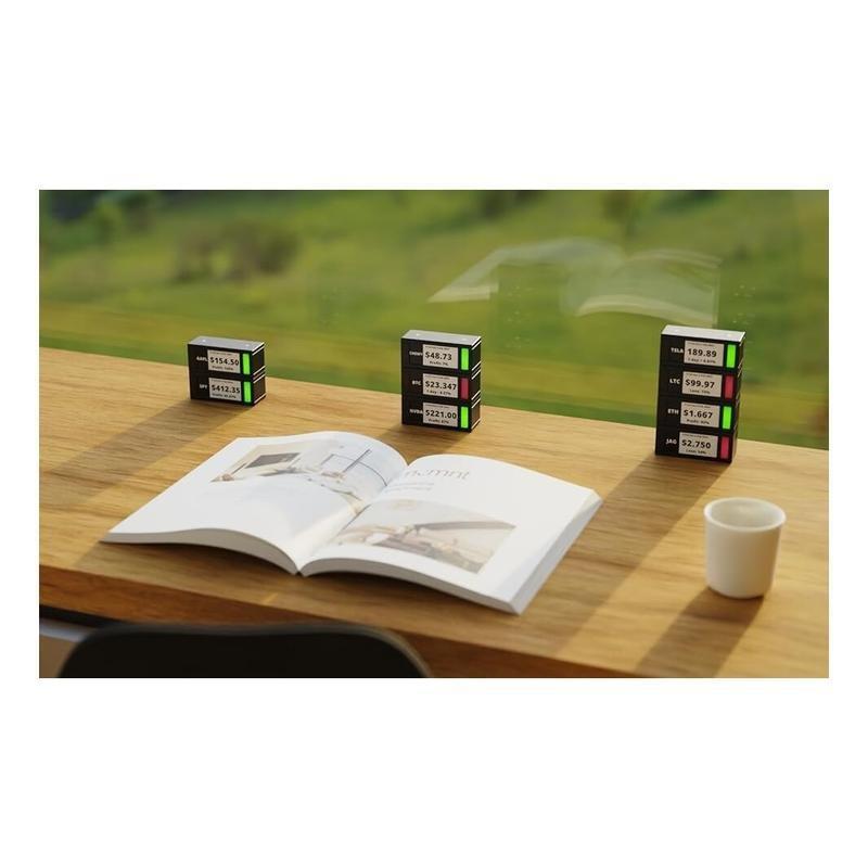 TickrMeter Crypto & Stock Ticker Portable Display Screen with E-Ink Screen and WiFi Connectivity - Black, , large image number 2