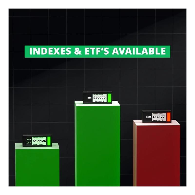 TickrMeter Crypto & Stock Ticker Portable Display Screen with E-Ink Screen and WiFi Connectivity - Black, , large image number 4