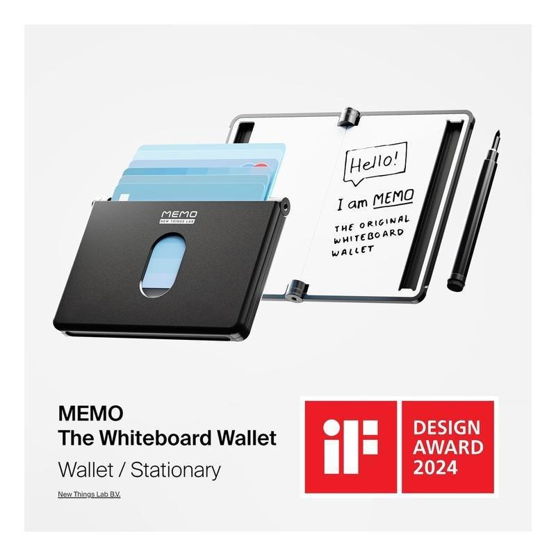 New Things Lab Memo RFID Blocking Whiteboard Wallet - Charcoal Black, , large image number 1