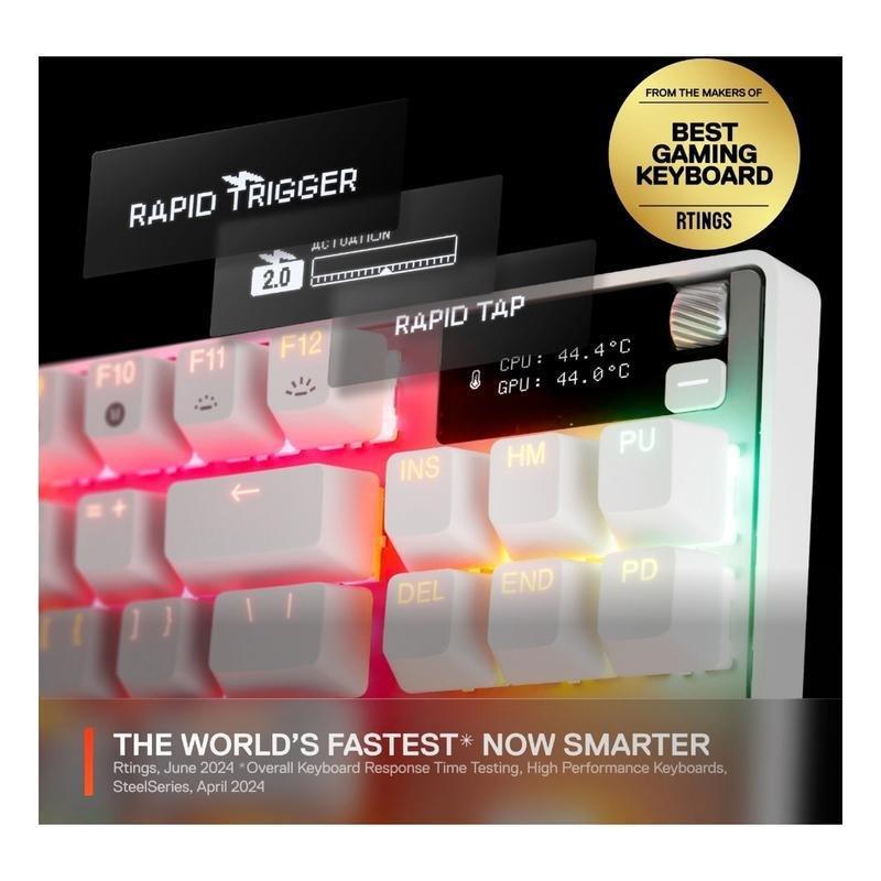 Steelseries Apex Pro Gen 3 TKL White Gaming Keyboard - OmniPoint 3.0 Adjustable HyperMagnetic Switches (US Layout), , large image number 9