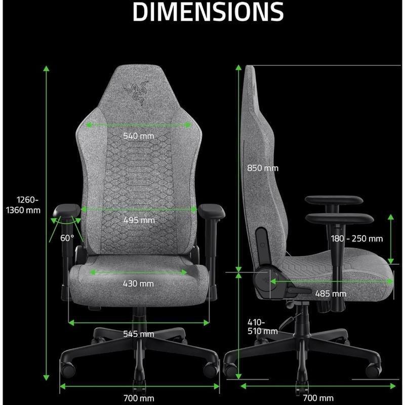Razer Iskur V2 X - Essential Gaming Chair with Built-in Lumbar Support - Light Gray Edition, , large image number 1